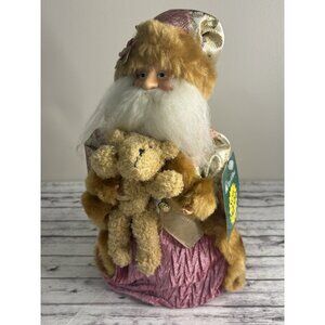 Vintage Kmart Pink Christmas Santa  Holiday Centerpiece/ Tree Topper / Decor 13”